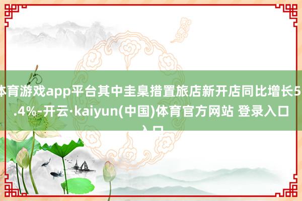 体育游戏app平台其中圭臬措置旅店新开店同比增长55.4%-开云·kaiyun(中国)体育官方网站 登录入口